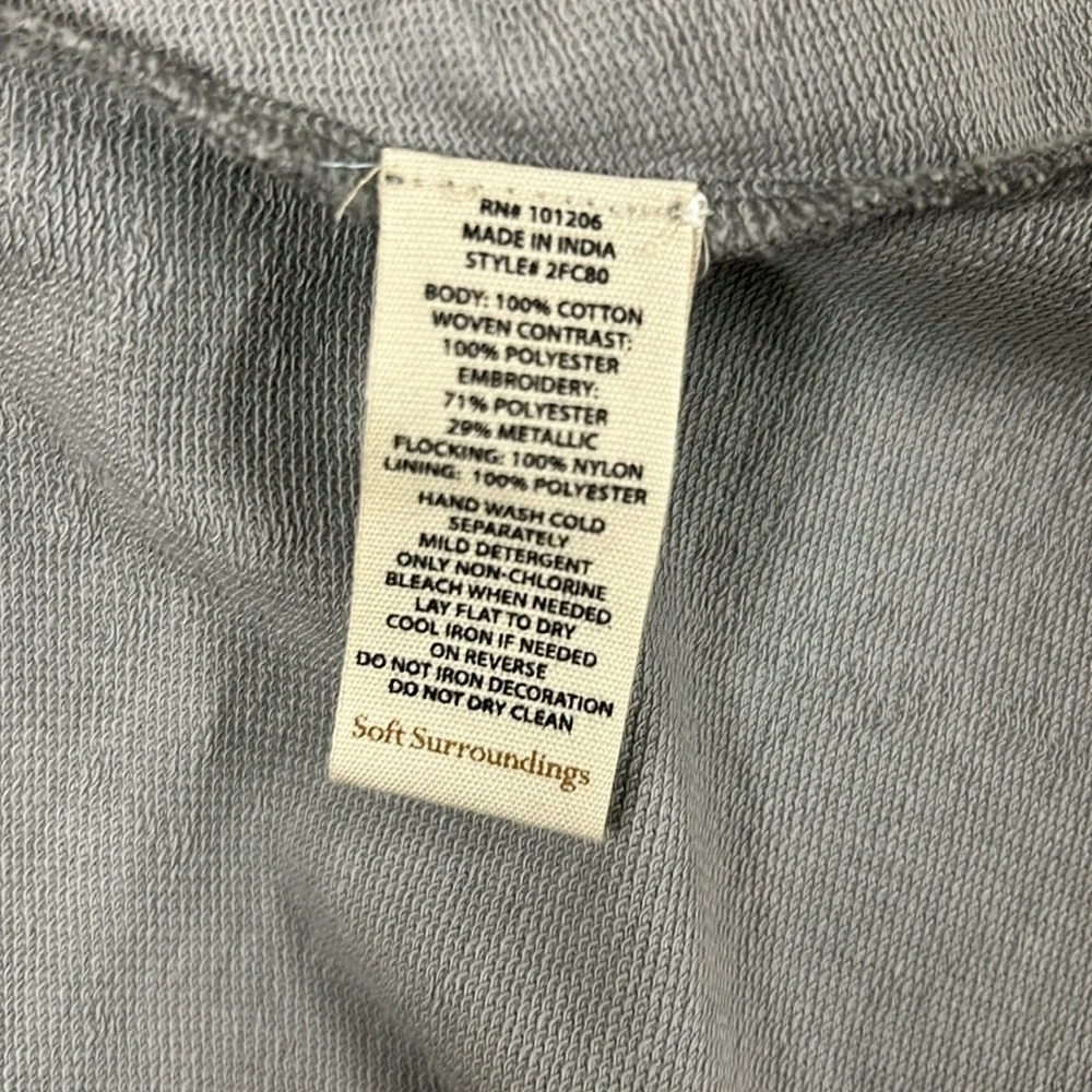 NWT Grandeur long grey with purple embroidery jacket. - Picture 9 of 16